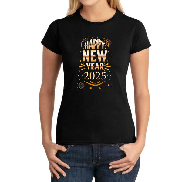 Playera Navideña Feliz Año Nuevo Mujer Happy New Year