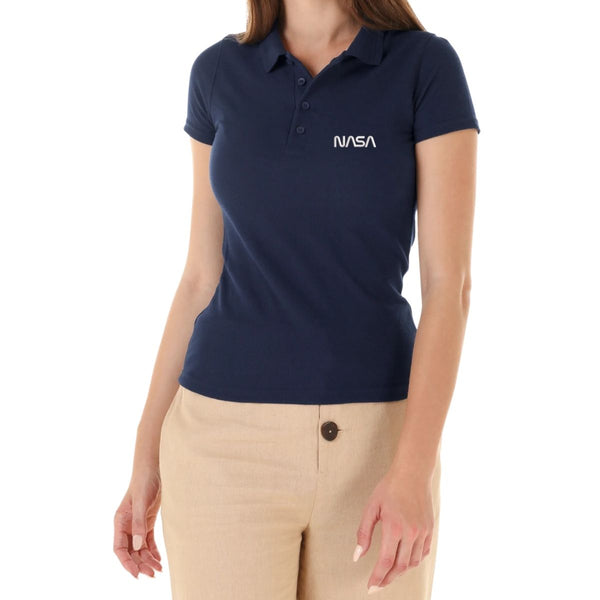 Playera Tipo Polo Piqué Mujer Nasa Worm Mono Bordado