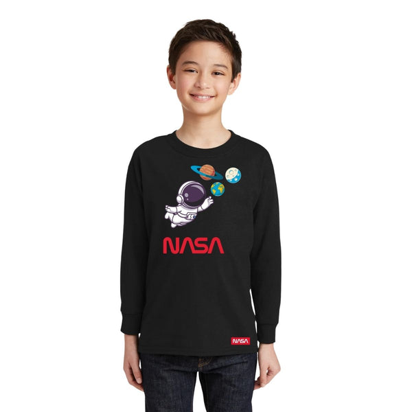 Playera Manga Larga Niños Nasa Astronauta