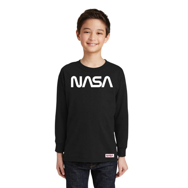 Playera Manga Larga Niños Nasa Worm Mono