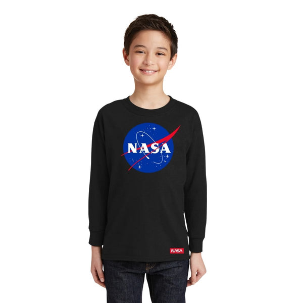 Playera Manga Larga Niños Nasa Logo