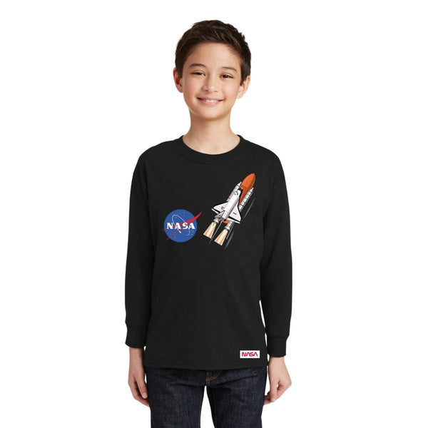 Playera Manga Larga Niños Nasa Transbordador