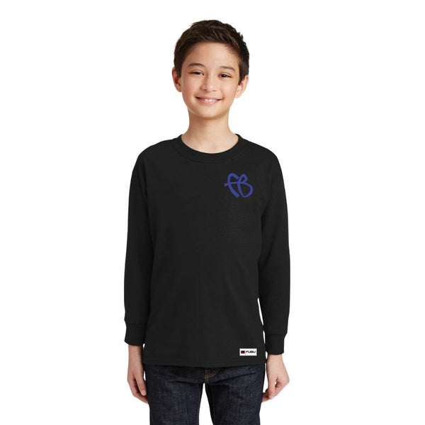 Playera Manga Larga Niños Fubu Logo Azul