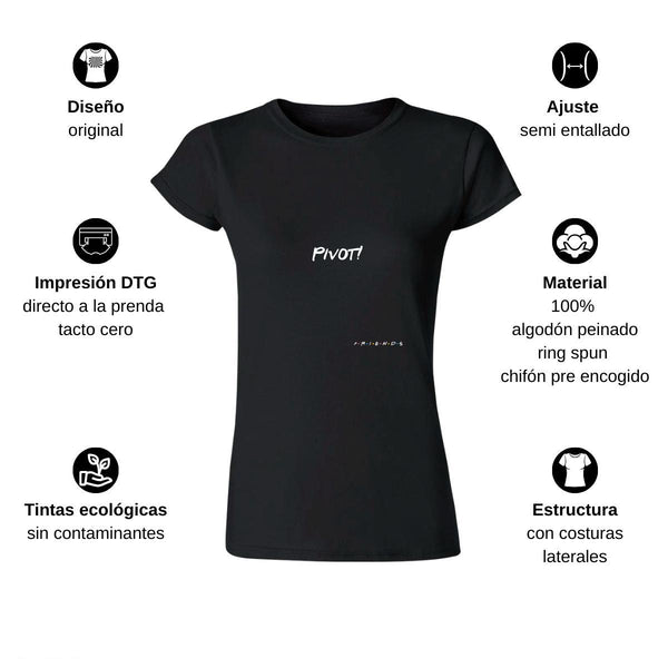Playera Mujer Friends Frases Ross 000227N