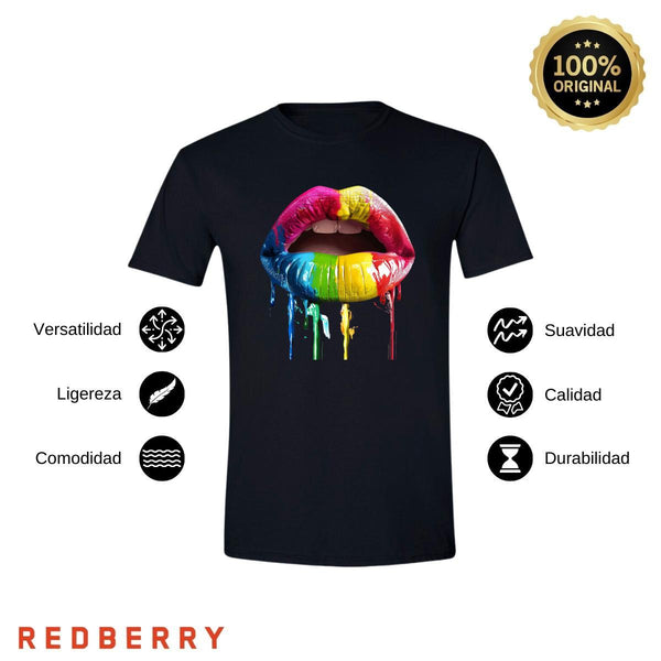 Playera Hombre Labios Psicodélico 000072N