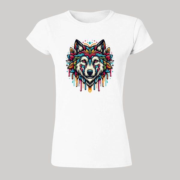 Playera Mujer Lobo Psicodélico 000096B