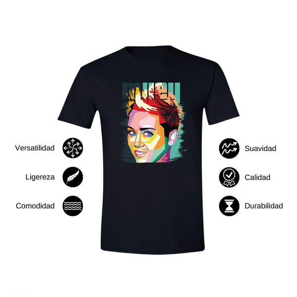 Playera Hombre Miley Cyrus Pop Art Cantante 000145N