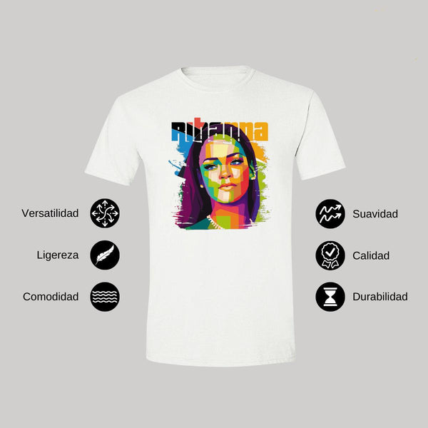 Playera Hombre Rihanna Pop Art Cantante 000133B