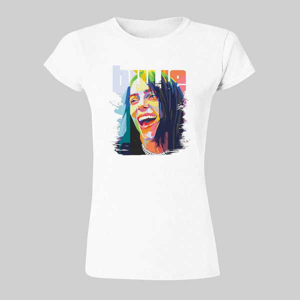 Playera Mujer Billie Eilish Pop Art Cantante 000138B