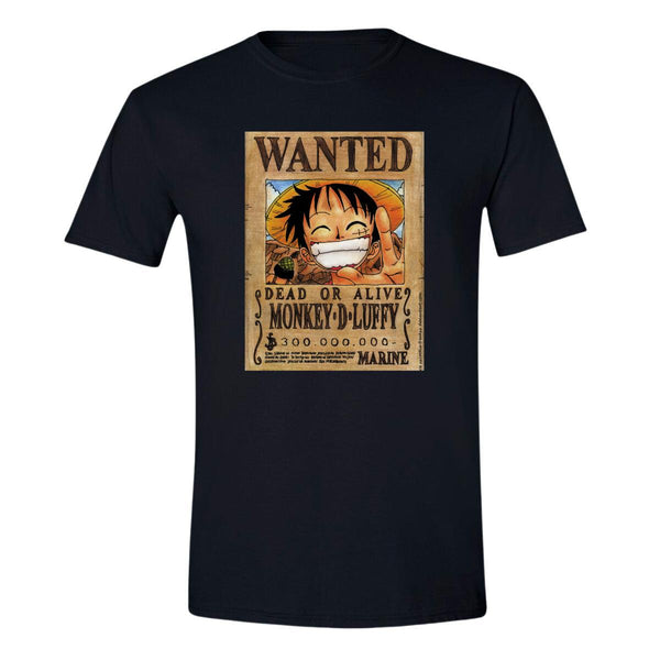 Playera Hombre Anime One piece Wanted Luffy 000342N