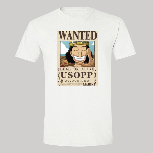 Playera Hombre Anime One piece Wanted Usopp 000404B