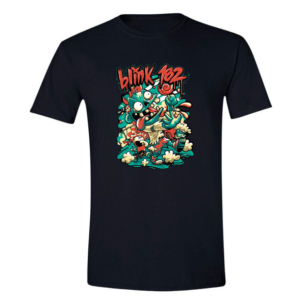 Playera Hombre Rock Blink-182 Ilustración Zombie 870N