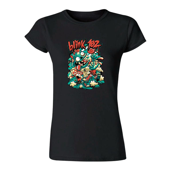 Playera Mujer Rock Blink-182 Ilustración Zombie 870N