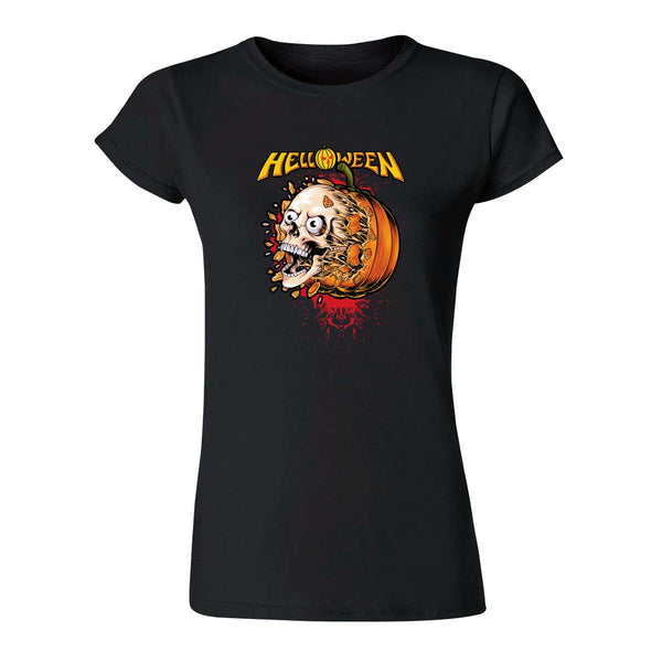 Playera Mujer Rock Helloween Póster Calavera 895N