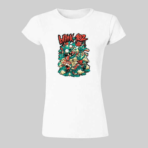 Playera Mujer Rock Blink-182 Ilustración Zombie 870B