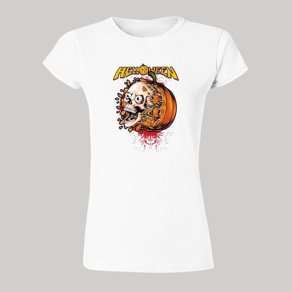 Playera Mujer Rock Helloween Póster Calavera 895B