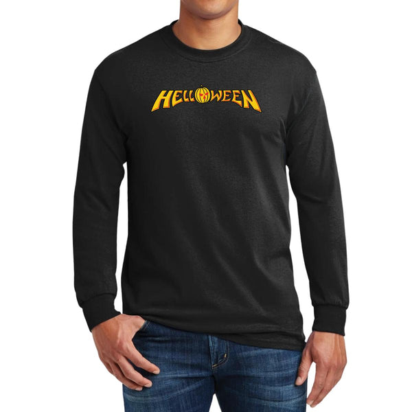 Playera Manga Larga Hombre Rock Helloween Logo 894