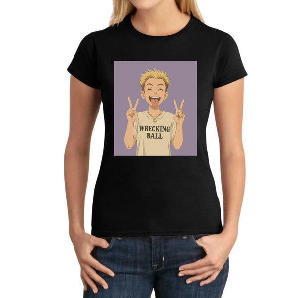 Playera Mujer Miley Cyrus Estilo Ghibli