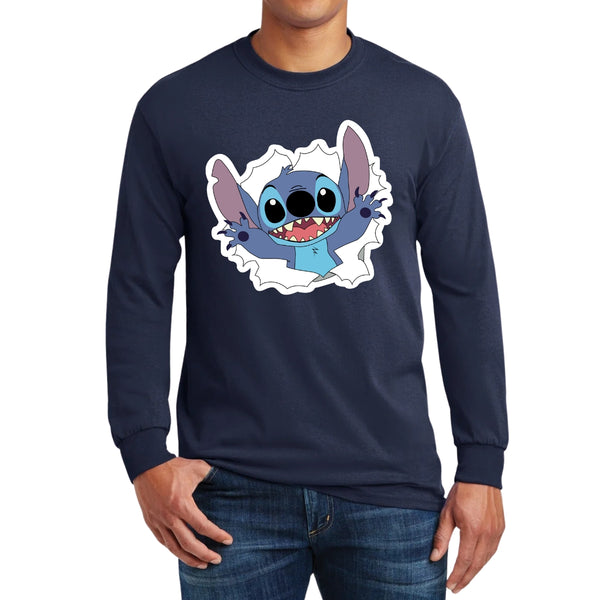 Playera M Larga Hombre Stitch