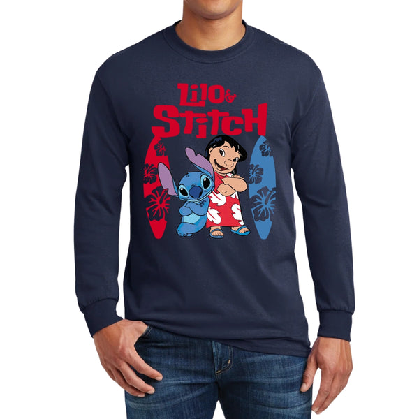 Playera M Larga Hombre Lilo y Stitch