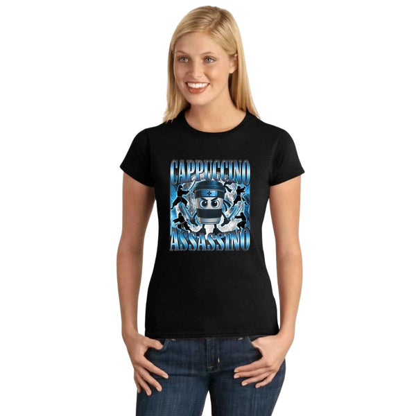Playera Mujer Brainrot Cappuccino Assassino 001235