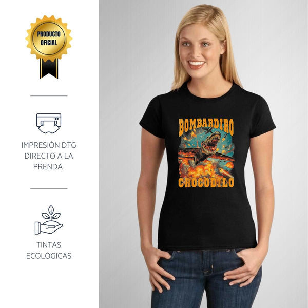 Playera Mujer Brainrot Bombardiro Crocodilo 001253