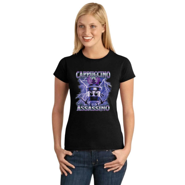 Playera Mujer Brainrot Cappuccino Assassino 001260