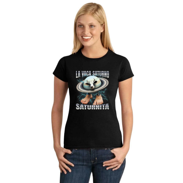 Playera Mujer Brainrot Vaca Saturno Saturnita 001270