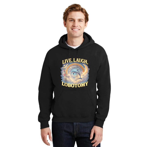 Sudadera Hombre Hoodie Brainrot Live Laugh Lobotomy 001227