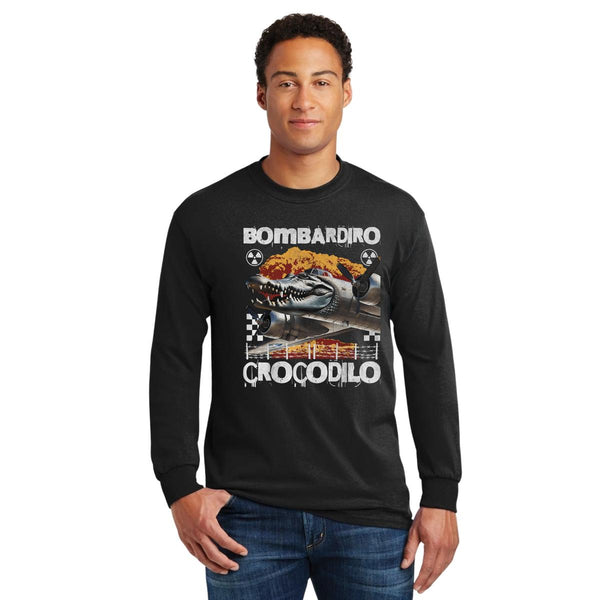 Playera Manga Larga Hombre Brainrot Bombardiro Crocodilo 001183