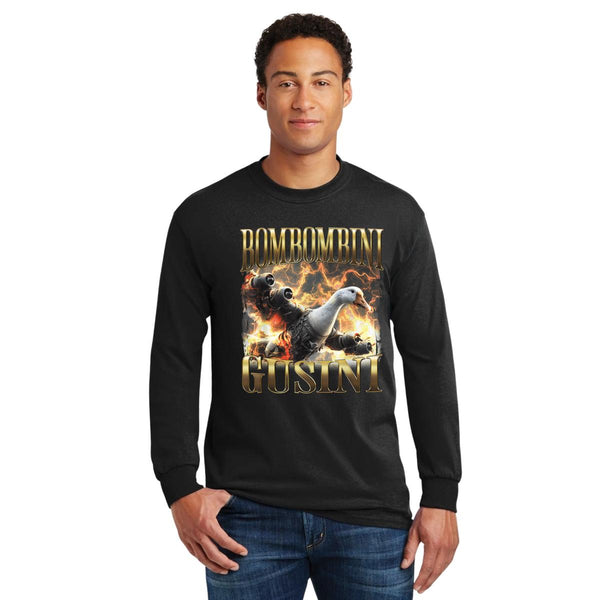 Playera Manga Larga Hombre Brainrot Bombombini Gusini 001184