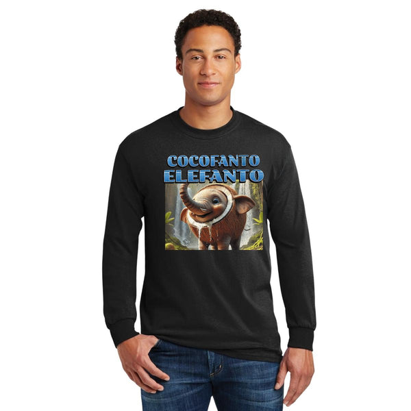 Playera Manga Larga Hombre Brainrot Cocofanto Elefanto 001188