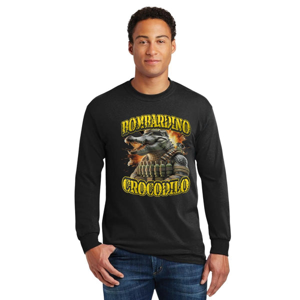 Playera Manga Larga Hombre Brainrot Bombardino Cocodrilo 001191