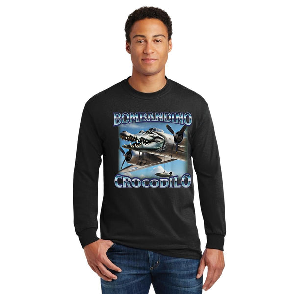 Playera Manga Larga Hombre Brainrot Bombardino Cocodrilo 001195