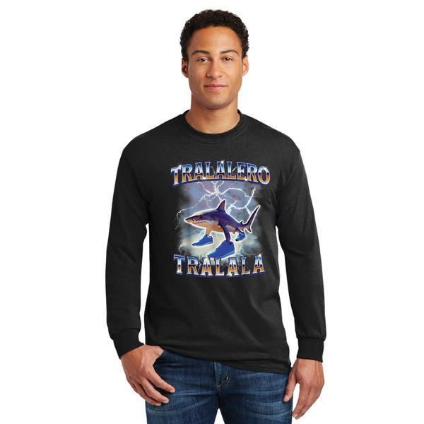 Playera Manga Larga Hombre Brainrot Tralalero Tralala 001200