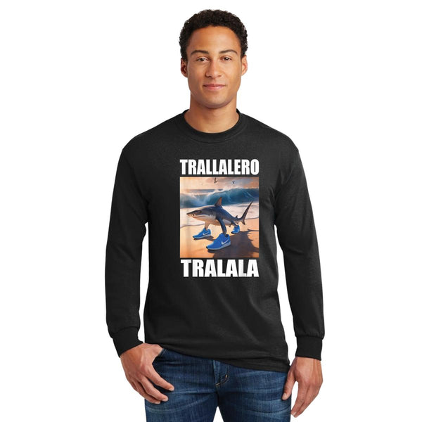 Playera Manga Larga Hombre Brainrot Tralalero Tralala 001201