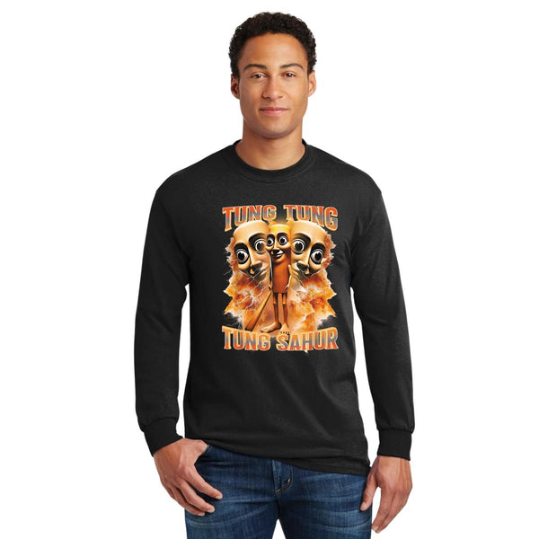 Playera Manga Larga Hombre Brainrot Tung Tung Tung Sahur 001206