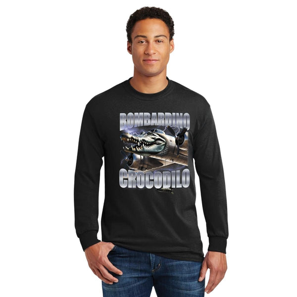 Playera Manga Larga Hombre Brainrot Bombardino Cocodrilo 001208