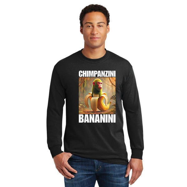 Playera Manga Larga Hombre Brainrot Chimpanzini Bananini 001212
