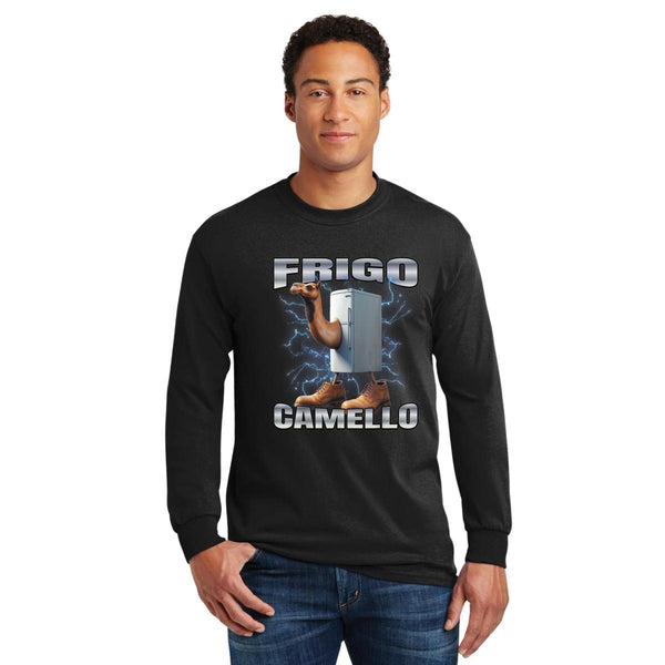 Playera Manga Larga Hombre Brainrot Frigo Camello 001213
