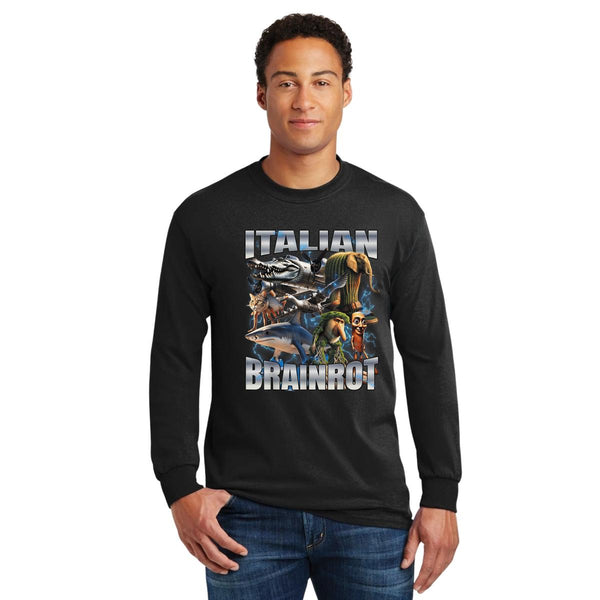 Playera Manga Larga Hombre Brainrot Italianos 001215