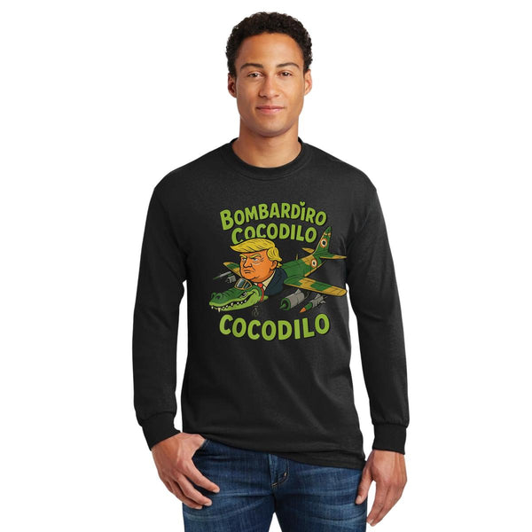 Playera Manga Larga Hombre Brainrot Bombardiro Crocodilo 001218