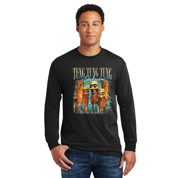 Playera Manga Larga Hombre Brainrot Tung Tung Tung Sahur 001219