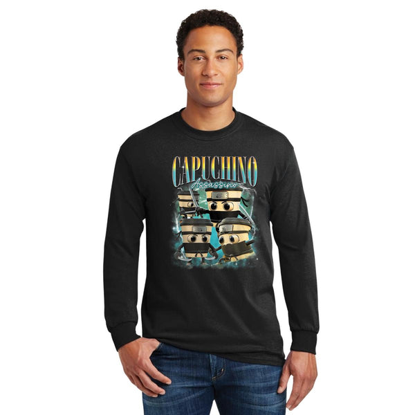 Playera Manga Larga Hombre Brainrot Cappuccino Assassino 001220