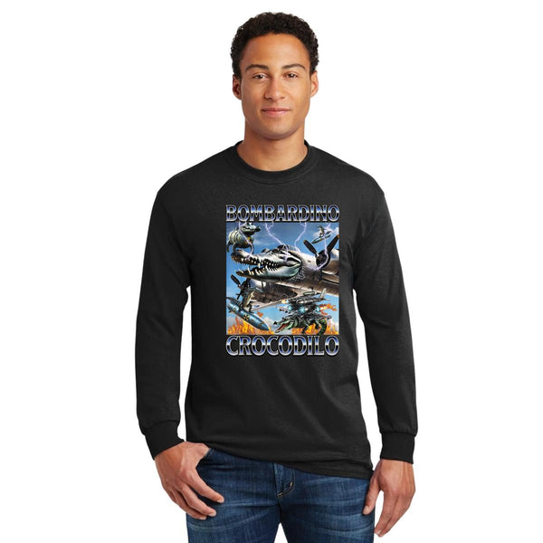 Playera Manga Larga Hombre Brainrot Bombardino Cocodrilo 001221