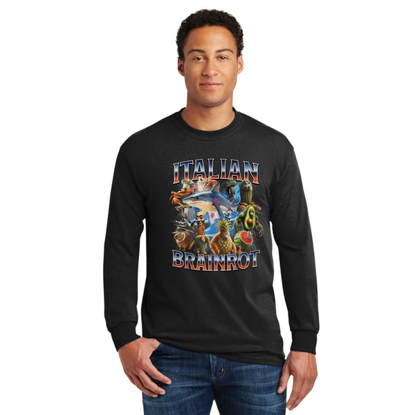 Playera Manga Larga Hombre Brainrot Italianos 001224