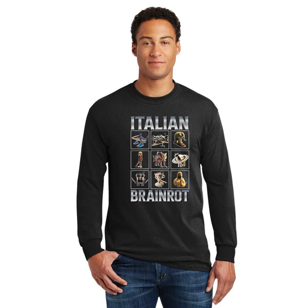 Playera Manga Larga Hombre Brainrot Italianos 001228