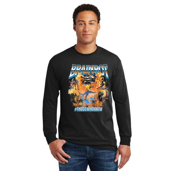 Playera Manga Larga Hombre Brainrot Italianos 001238