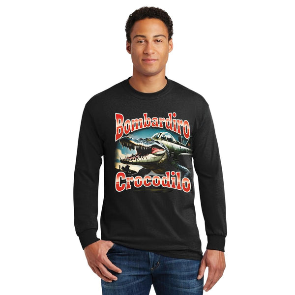 Playera Manga Larga Hombre Brainrot Bombardiro Crocodilo 001243