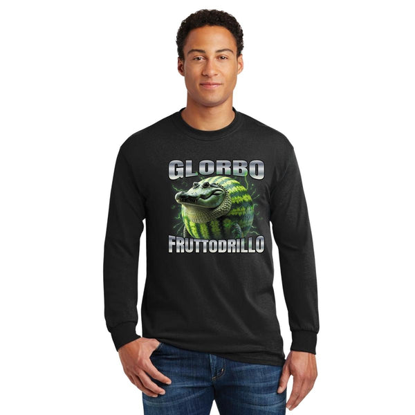 Playera Manga Larga Hombre Brainrot Glorbo Fruttodrillo 001259